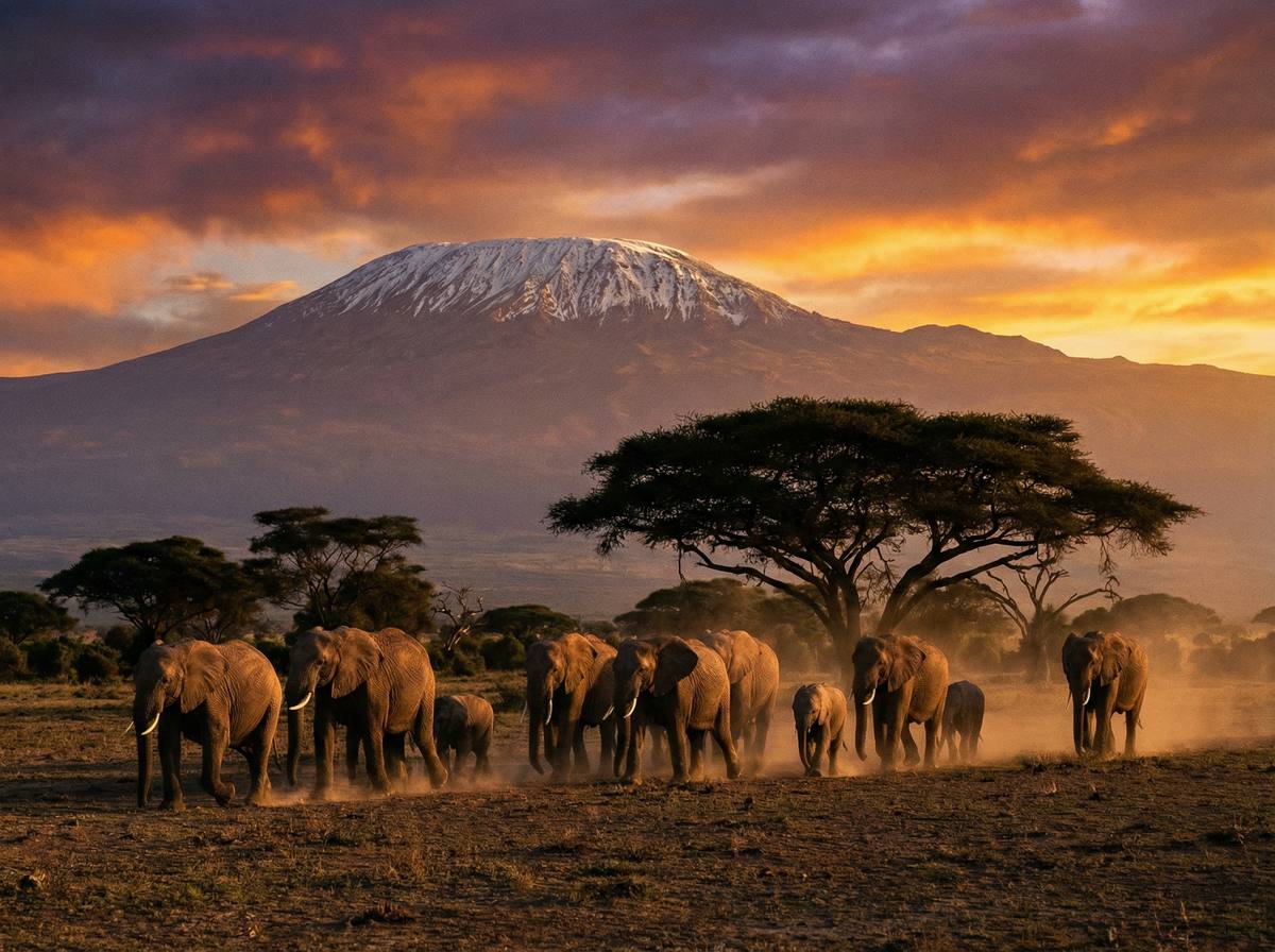 母狗非洲动物视频 - 肯尼亚大象迁徙壮观场面